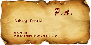 Paksy Anett névjegykártya